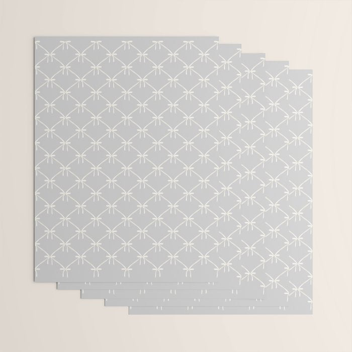 Bows & Ribbons Pattern LX Light Grey Wrapping Paper Gallery Image 3