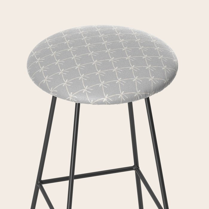 Bows & Ribbons Pattern LX Light Grey Stool Gallery Image 2