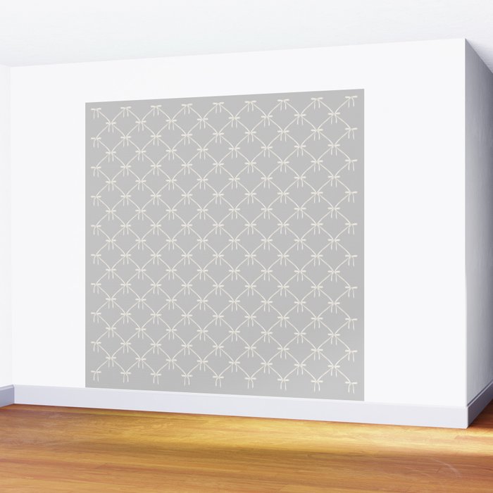 Bows & Ribbons Pattern LX Light Grey Wall Mural Gallery Image 2