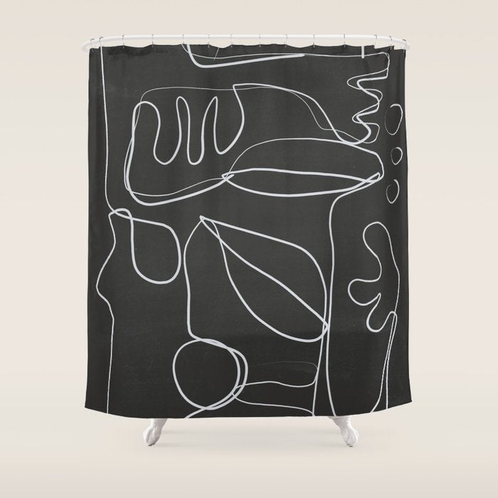 Abstract line art 10/2 Shower Curtain Gallery Image 1