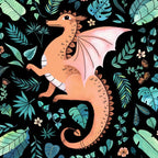 Tropical Dragon in Peach Coffee Mug Gallery Image 2