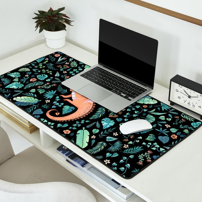 Tropical Dragon in Peach Desk Mat Gallery Image 2
