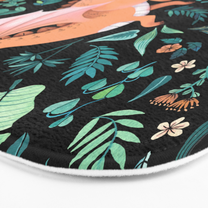 Tropical Dragon in Peach Bath Mat Gallery Image 3