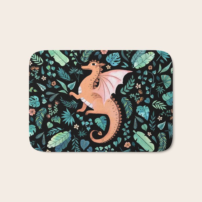 Tropical Dragon in Peach Bath Mat Gallery Image 1