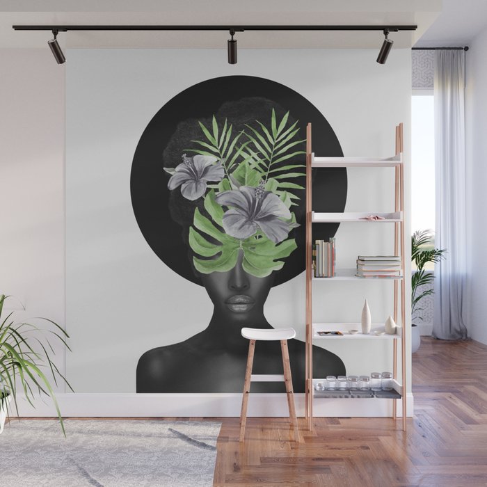 Tropical Girl Wall Mural Gallery Image 1