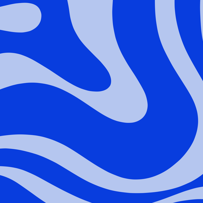 Retro Modern Liquid Swirl Abstract Pattern Square Royal Blue and Light Blue Coffee Mug Gallery Image 2