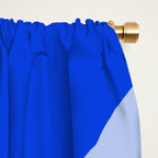 Retro Modern Liquid Swirl Abstract Pattern Square Royal Blue and Light Blue Window Curtain Gallery Image 2
