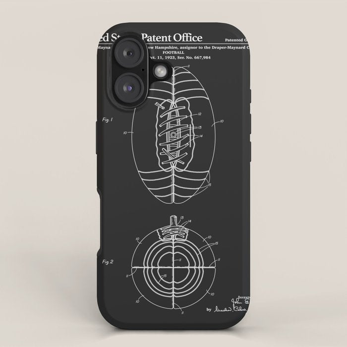 Football Patent - Black iPhone Case Gallery Image 1