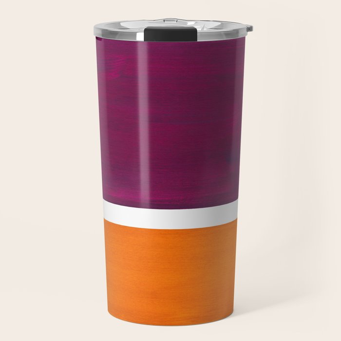 Purple Wine Yellow OchreMid Century Modern Abstract Minimalist Rothko Color Field Squares Travel Mug Gallery Image 1