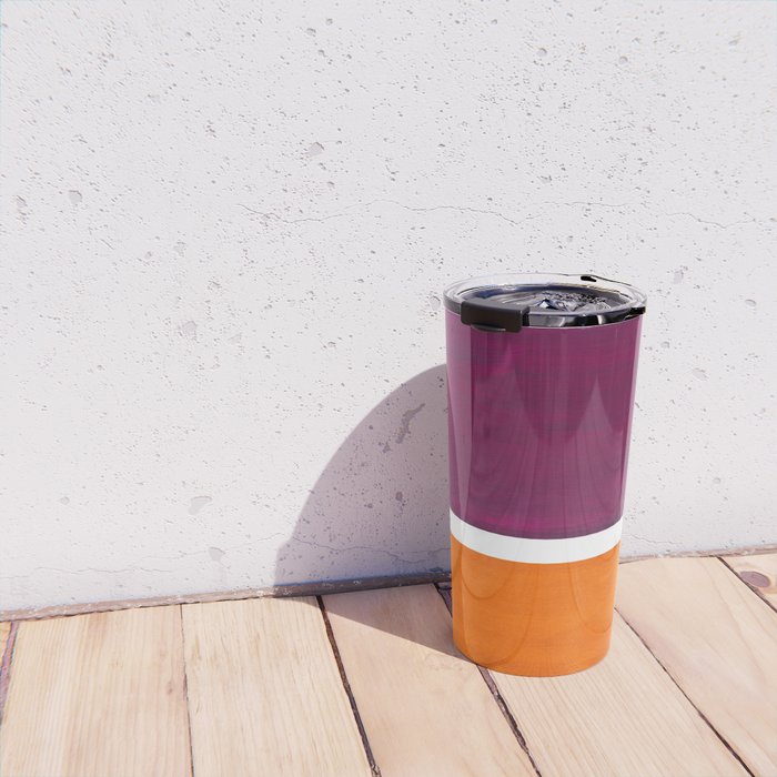 Purple Wine Yellow OchreMid Century Modern Abstract Minimalist Rothko Color Field Squares Travel Mug Gallery Image 4