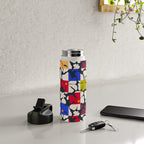 Bold Floral Geometric Art Print - Modern Retro Design in Vibrant Multicolor Water Bottle Gallery Image 4