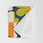 Bold Floral Geometric Art Print - Modern Retro Design in Vibrant Multicolor Throw Blanket Gallery Image 3