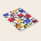 Bold Floral Geometric Art Print - Modern Retro Design in Vibrant Multicolor Notebook Gallery Image 3