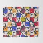 Bold Floral Geometric Art Print - Modern Retro Design in Vibrant Multicolor Throw Blanket Gallery Image 2
