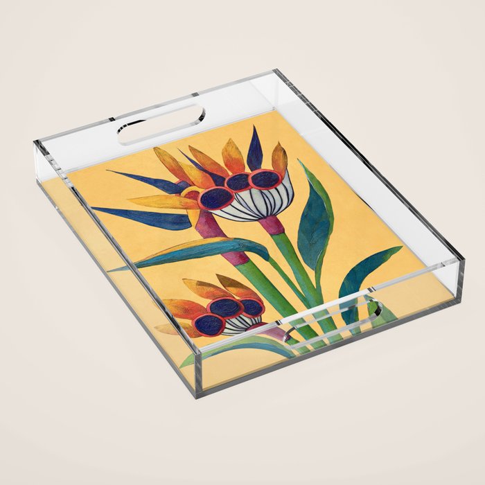 Bird of Paradise in Tropical Bloom Acrylic Tray Gallery Image 1
