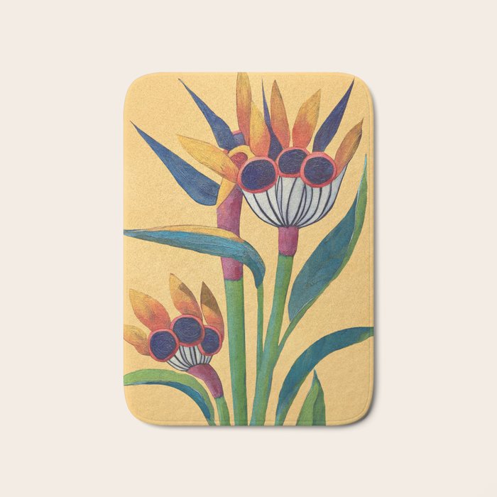 Bird of Paradise in Tropical Bloom Bath Mat Gallery Image 1
