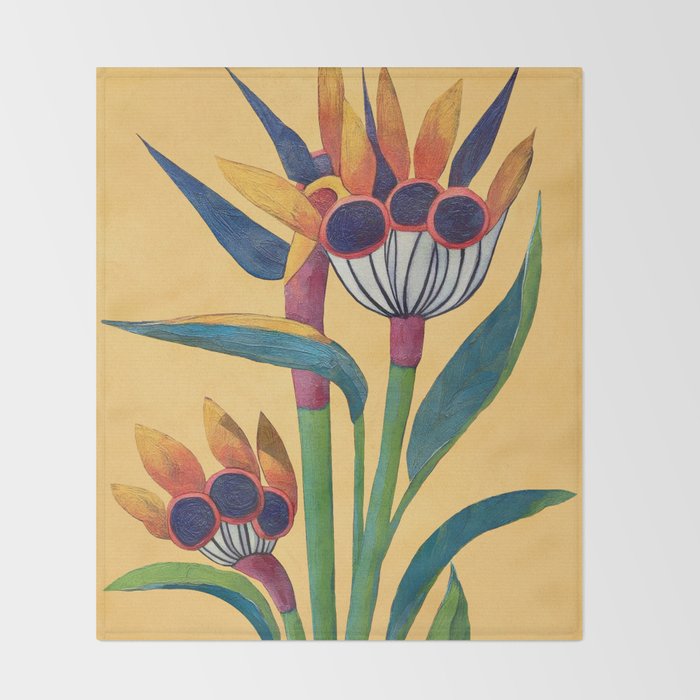 Bird of Paradise in Tropical Bloom Throw Blanket Gallery Image 2