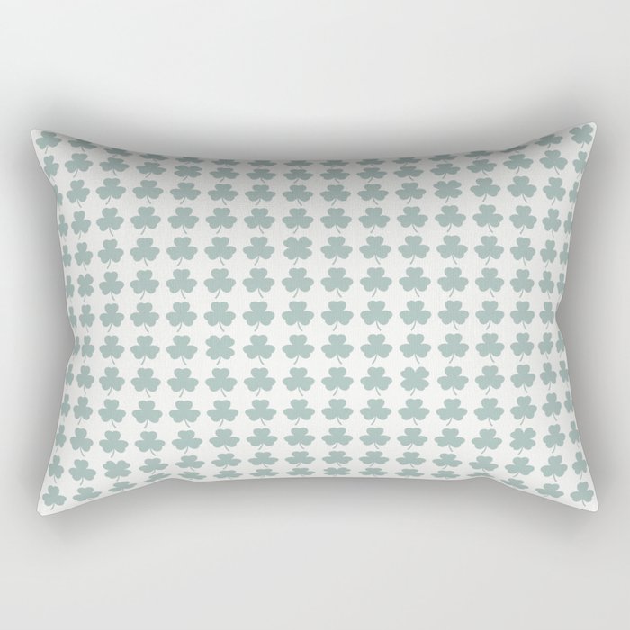 Clovers XXIX Teal Green Botanical Pattern Rectangular Pillow Gallery Image 2