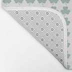 Clovers XXIX Teal Green Botanical Pattern Bath Mat Gallery Image 2