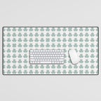 Clovers XXIX Teal Green Botanical Pattern Desk Mat Gallery Image 1
