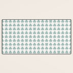 Clovers XXIX Teal Green Botanical Pattern Desk Mat Gallery Image 3