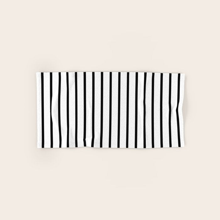 Vertical Black Stripes Pattern Bath Towel Gallery Image 1