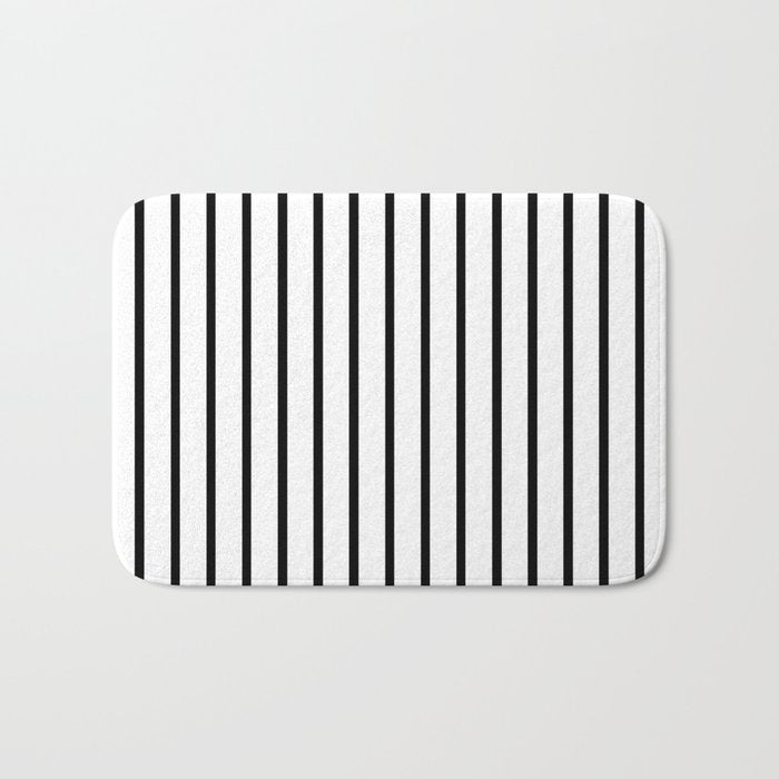 Vertical Black Stripes Pattern Bath Mat Gallery Image 1
