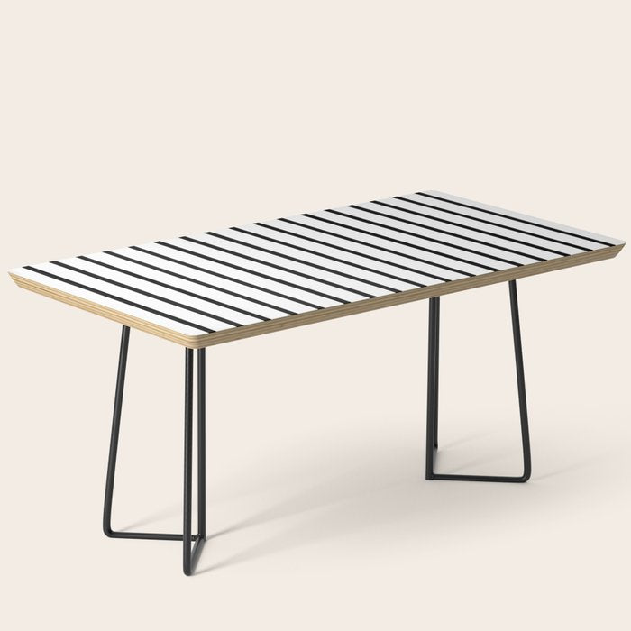 Vertical Black Stripes Pattern Coffee Table Gallery Image 1