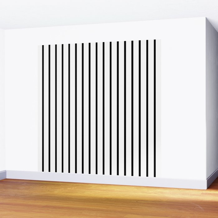 Vertical Black Stripes Pattern Wall Mural Gallery Image 2