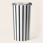 Vertical Black Stripes Pattern Travel Mug Gallery Image 2