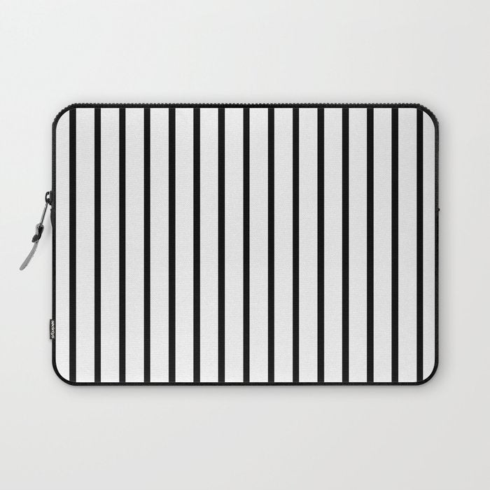 Vertical Black Stripes Pattern Laptop Sleeve Gallery Image 1