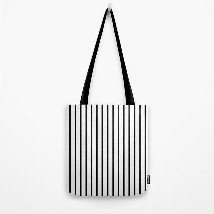Vertical Black Stripes Pattern Tote Bag Gallery Image 2