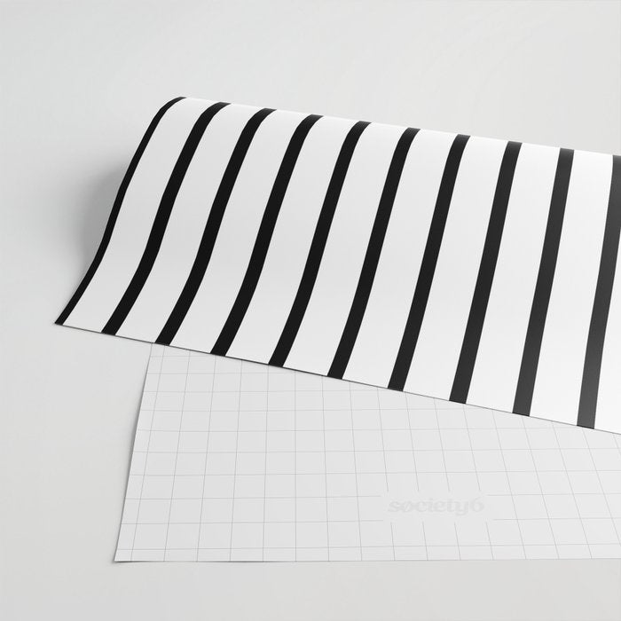 Vertical Black Stripes Pattern Wrapping Paper Gallery Image 2