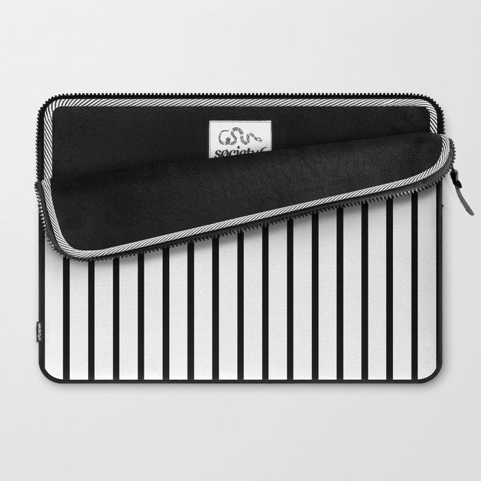 Vertical Black Stripes Pattern Laptop Sleeve Gallery Image 2
