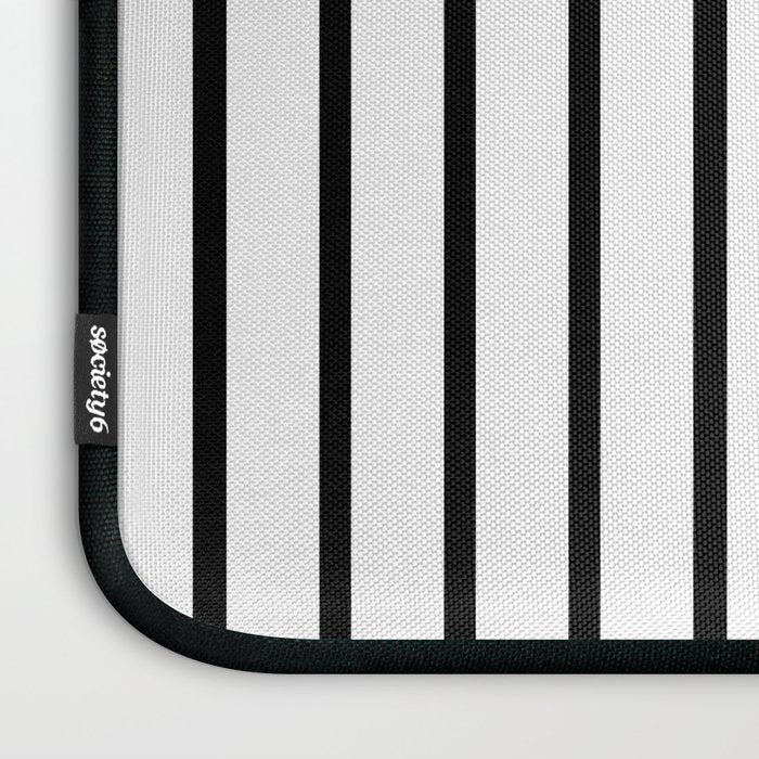 Vertical Black Stripes Pattern Laptop Sleeve Gallery Image 3