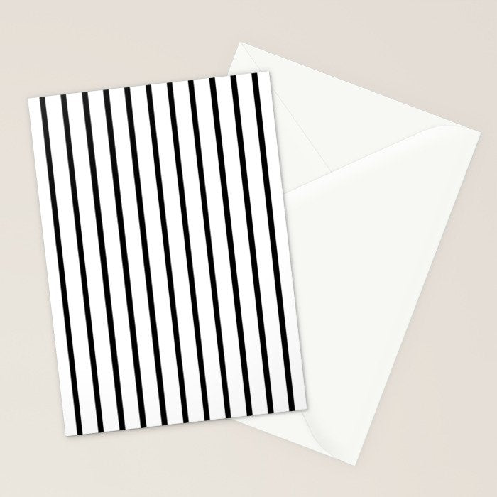 Vertical Black Stripes Pattern Stationery Card Gallery Image 2