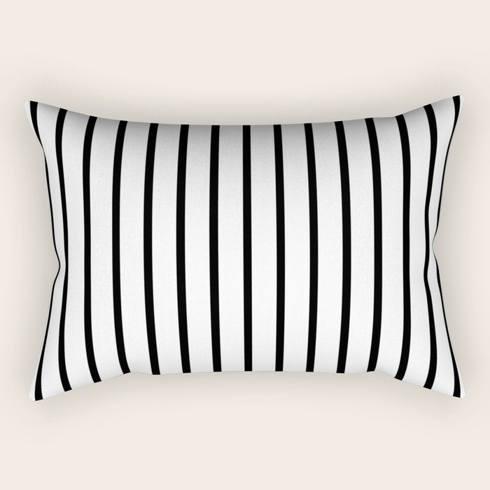 Vertical Black Stripes Pattern Rectangular Pillow Gallery Image 2