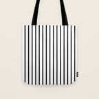 Vertical Black Stripes Pattern Tote Bag Gallery Image 1