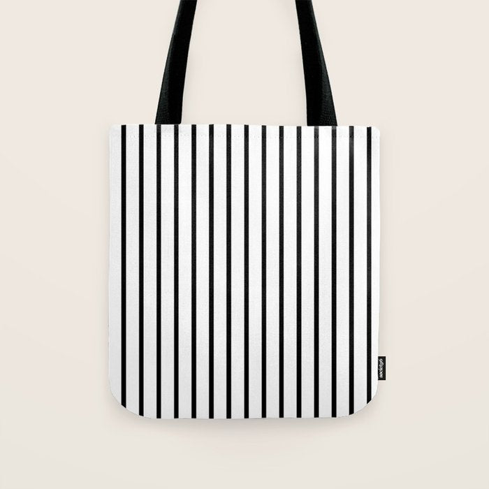 Vertical Black Stripes Pattern Tote Bag Gallery Image 1