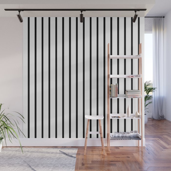 Vertical Black Stripes Pattern Wall Mural Gallery Image 1