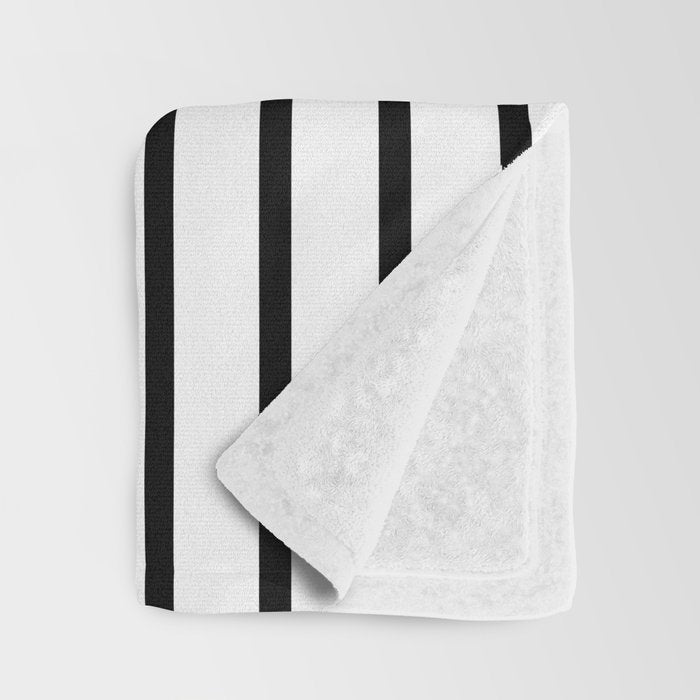 Vertical Black Stripes Pattern Throw Blanket Gallery Image 3