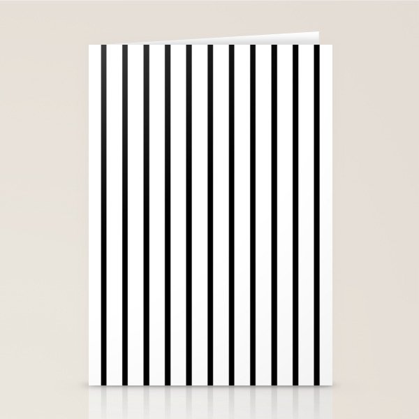 Vertical Black Stripes Pattern Stationery Card Gallery Image 2