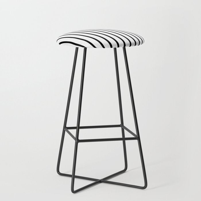 Vertical Black Stripes Pattern Stool Gallery Image 1