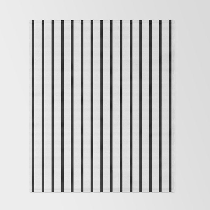 Vertical Black Stripes Pattern Throw Blanket Gallery Image 2