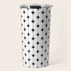 Midcentury Stars and Dots Classic Pattern in Black and White Travel Mug Gallery Image 1