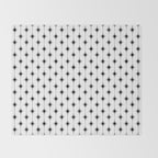Midcentury Stars and Dots Classic Pattern in Black and White Throw Blanket Gallery Image 2