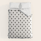Midcentury Stars and Dots Classic Pattern in Black and White Comforter Gallery Image 6