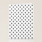 Midcentury Stars and Dots Classic Pattern in Black and White Stationery Card Gallery Image 2