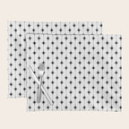 Midcentury Stars and Dots Classic Pattern in Black and White Placemat Gallery Image 1