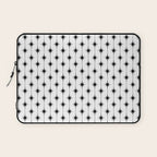 Midcentury Stars and Dots Classic Pattern in Black and White Laptop Sleeve Gallery Image 1
